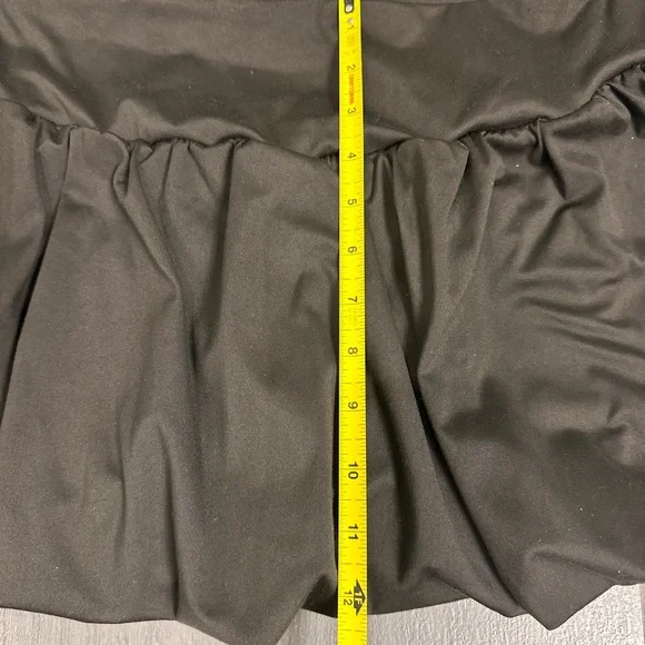 VITAL LIFE Black Bubble Mini Skirt with Ruched Details - Picture 5 of 8